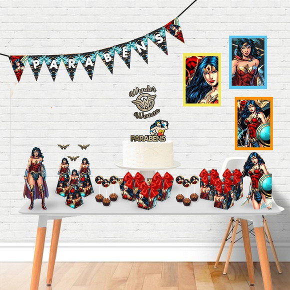 ARQUIVO CAIXA SILHOUETTE FESTA EM CASA mulher maravilha