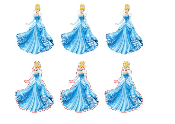 Arquivo Silhouette Tags Apliques Tubetes Cinderella