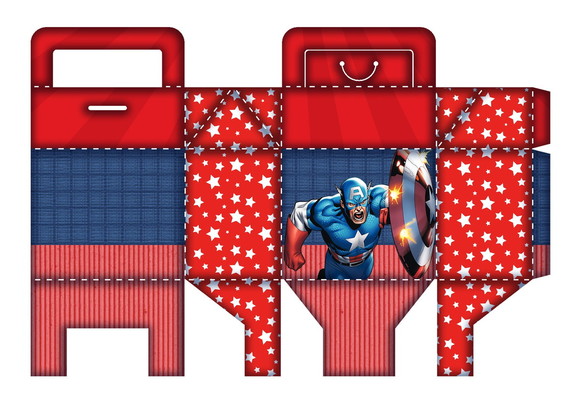 Kit Digital Arquivo Caixas Silhouette Capitão America