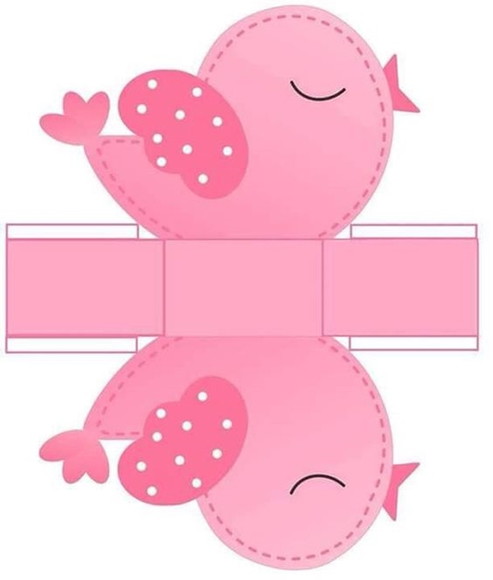 Arquivo Caixa Silhouette Centro de Mesa Passarinho Rosa