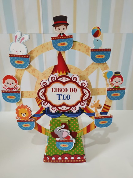 Arquivo de Corte Digital Roda Gigante Circo Menino Luxo