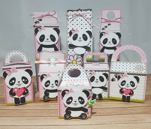 Arquivo Corte Digital Festa Panda Rosa Menina Luxo