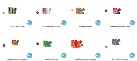 ARQUIVO CAIXA SILHOUETTE CONES SUPER HEROIS