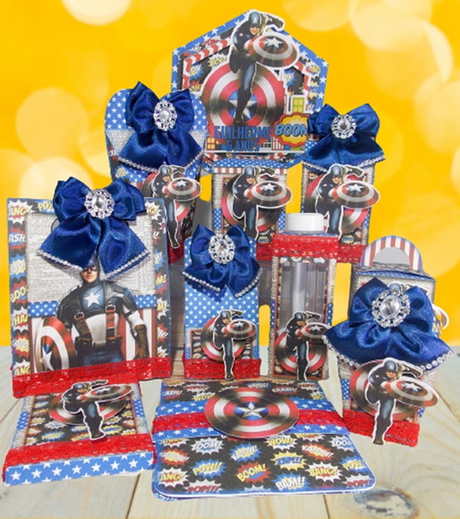 Kit Digital Arquivo Caixas Silhouette Capitão America