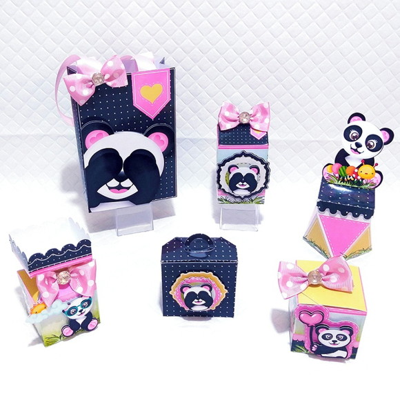 Arquivo Corte Digital Festa Panda Rosa Menina Luxo