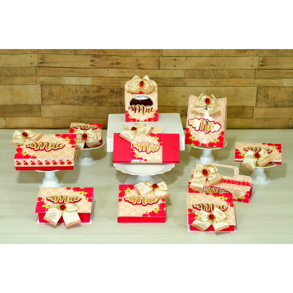 Arquivo Corte Digital Caixas Dia das Maes Kit Floral