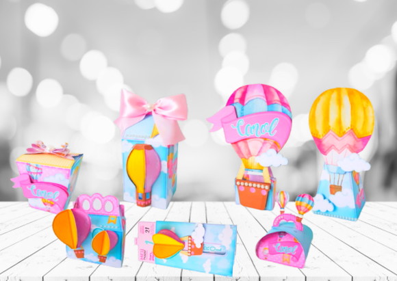 Arquivo Corte Silhouette Festa Balão Candy Menina Luxo