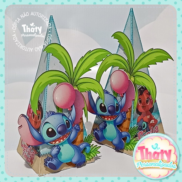Caixa Pirâmide (arvore) - Lilo e Stitch