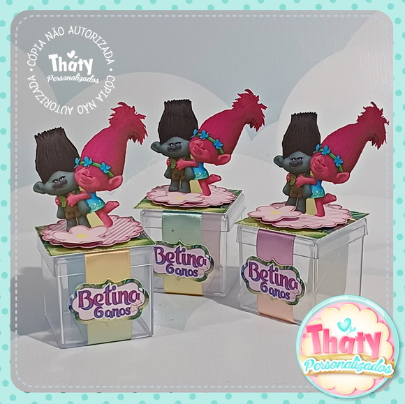 Caixinha Acrílico 3d Trolls