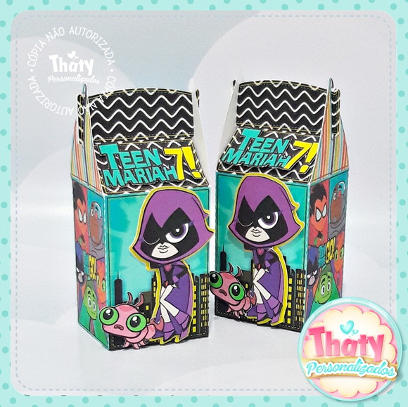 Caixa Milk Retangular Ravena (teen Titans Go! )