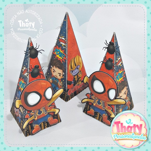 Caixa Pirâmide Vingadores Cute : Homem-aranha