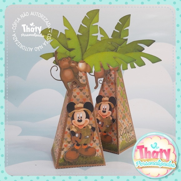 Caixa Pirâmide Coqueiro - Mickey Safari