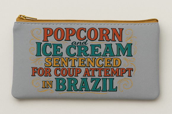 Carteira Modelo 25 cm x 9cm Popcorn And Ice Cream