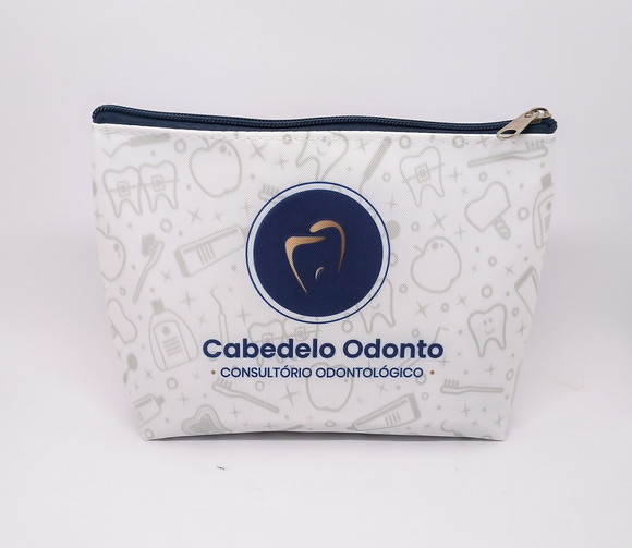 Necessaire Tema Odontologia com 22 cm Branca