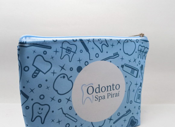 Necessaire Odontologia Modelo 18cm com Marca D'água Azul