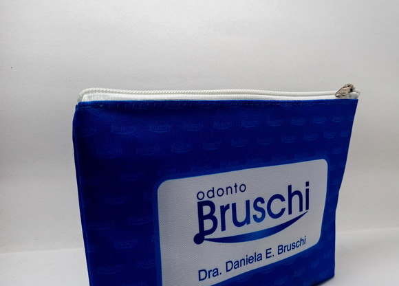 Necessaire Odontologia Modelo 18cm com Marca Dágua Azul
