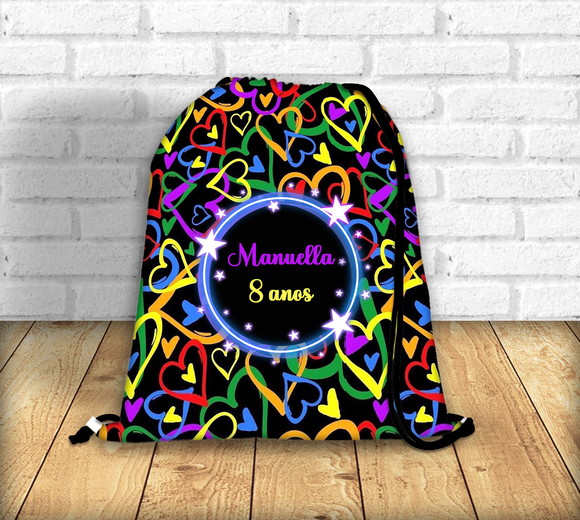 Mochilas Saco Festa Neon