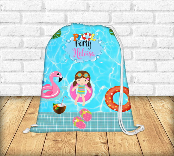 Mochila Personalizada 20 x 30 Grande Piscina Pool Party