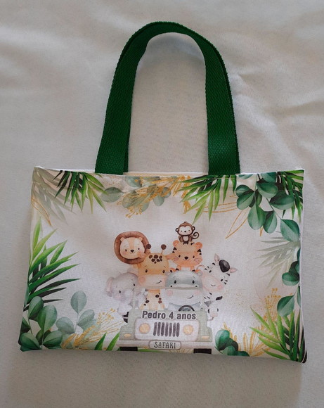 Sacolinhas Surpresa Personalizada de Tecido Tema Safari