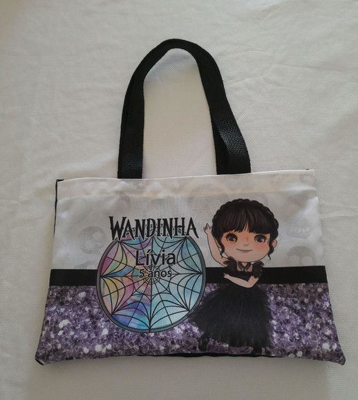 Sacola Ecobag Lembrancinha - Wandinha Aniversario