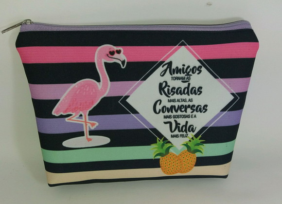 Nécessaire flamingos tropical