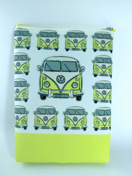 Bolsinhas Necessaire carros Vintage kombi Amarela