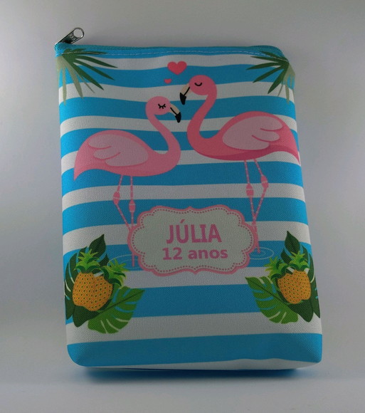 Nécessaire - Flamingo Tropical/ nome individual - Imagem 2