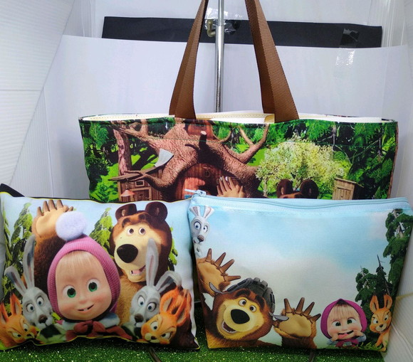 Kit Sacola + Necessaire + almofada