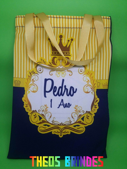 Eco bag Príncipe e Princesa azul marinho