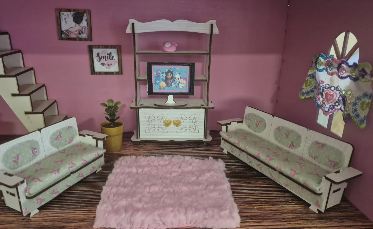 Casa Casinha de Boneca 80cm completa com iluminação - Imagem 3