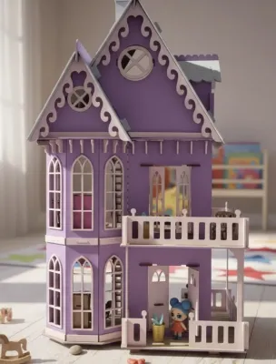 Casa casinha de bonecas completa com iluminação