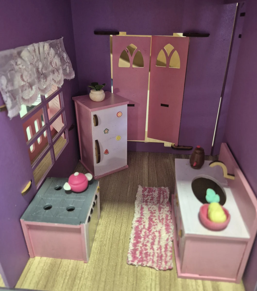 Casa casinha de bonecas completa com iluminação - Imagem 7