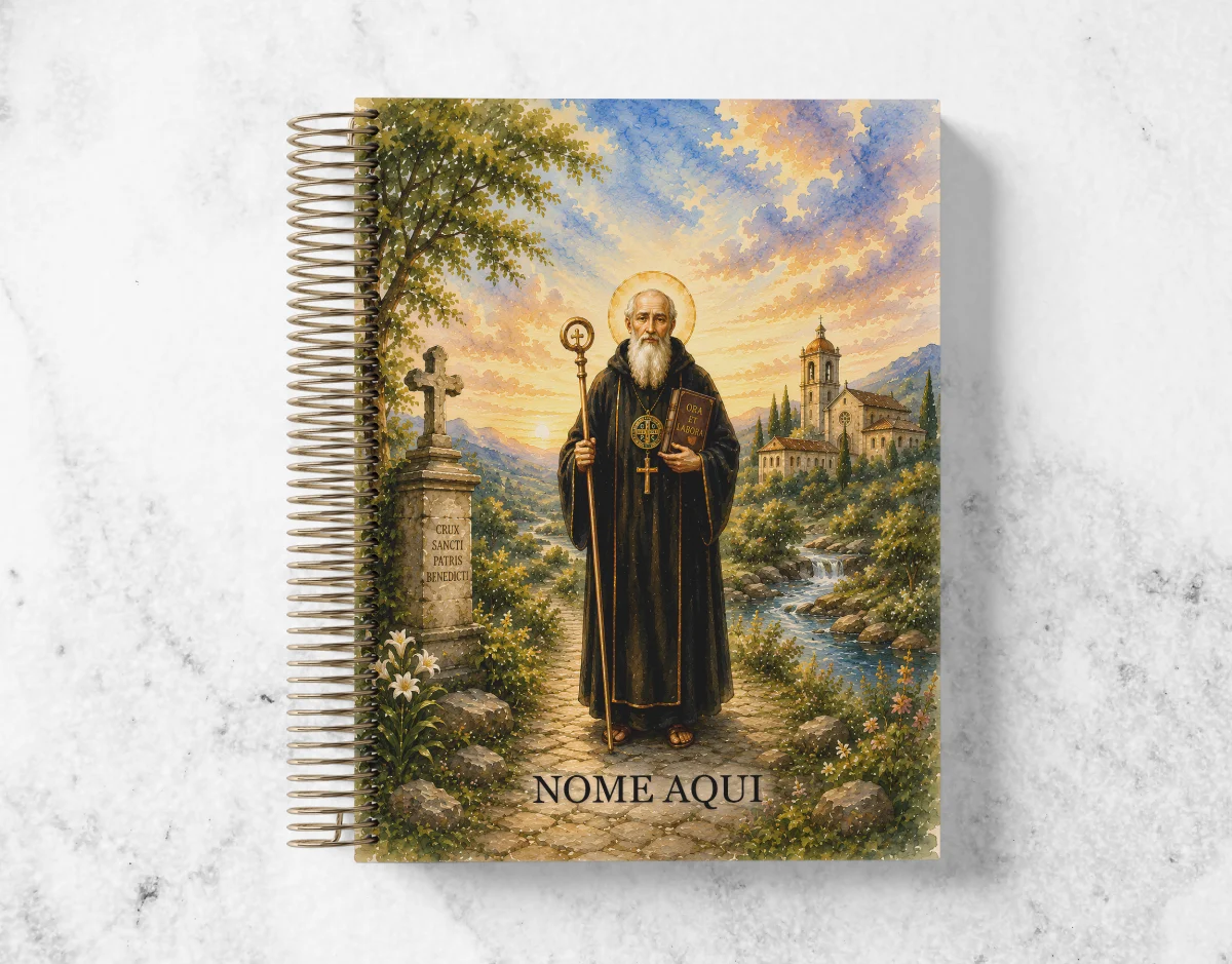 Caderno Católico São Bento Personalizado