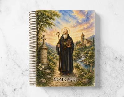 Caderno Católico São Bento Personalizado