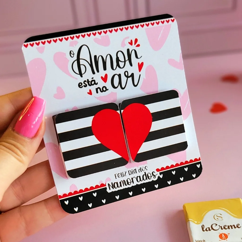Cartão e Rótulo Adesivo para Chocolate Encontro de Casais - Imagem 5