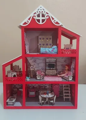 Casa casinha de bonecas com iluminação  completa
