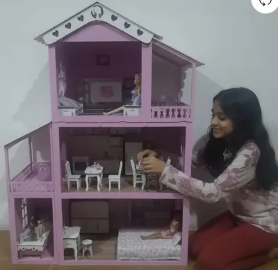 Casa casinha de bonecas Barbie completa com iluminação e decorações