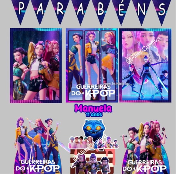 Kit Festa Só Um Bolinho Guerreiras do K-pop