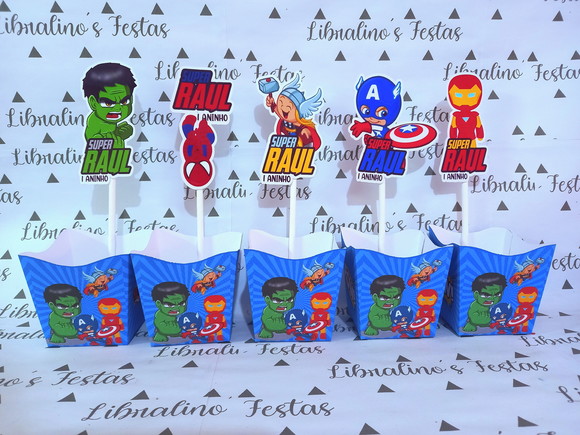 Centro de Mesa Canudo Vingadores Cute