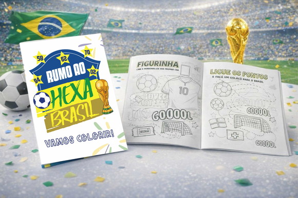 Revistinha Colorir Copa do Mundo Brasil