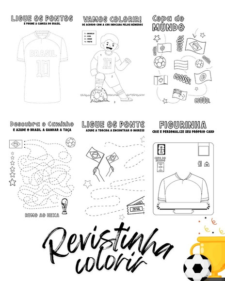 Revistinha Colorir Copa do Mundo Brasil - Imagem 1