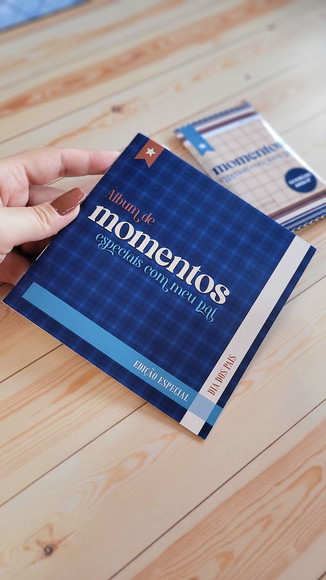 Álbum de Figurinhas Dia dos Pais Modelo Capa Azul