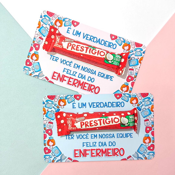 Cartão para Chocolate Prestigio Dia da Enfermagem