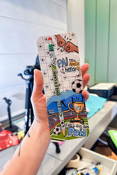 Cartão e Lápis Dia dos Pais Pai Campeã