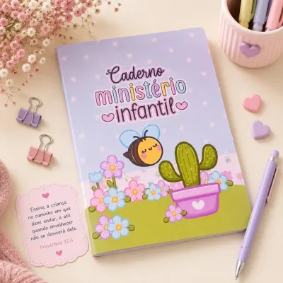 Caderno Planner Ministério Infantil com Grampo para Lideres
