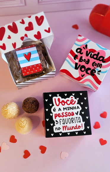 Caixa Versatil Bonbon Chocolate Brownie Dia dos Namorados
