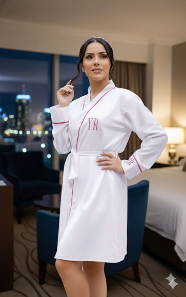 Robe Crepe Amanda Personalizado Manga com Viés