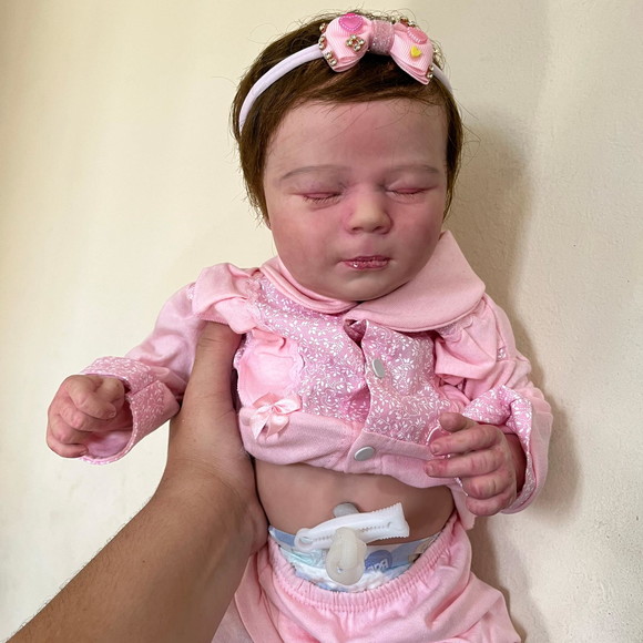 Bebê Reborn Menina Pode Dar Banho com Cordão Umbilical - Imagem 2