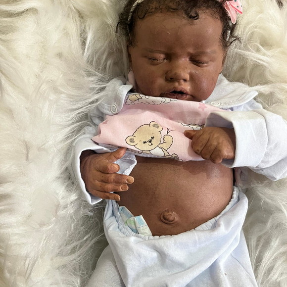 Bebê Reborn Indie Negra Altamente Realista