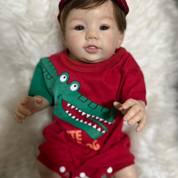 Bebe Reborn Menino Noah Corpo Vinil Pode Banho - Imagem 2